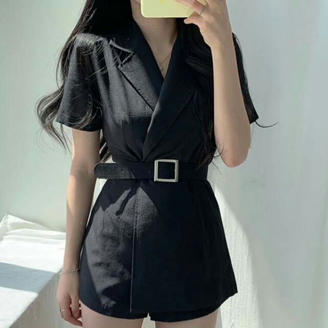 Jumpsuit giả Vest Kèm Dây Nịt