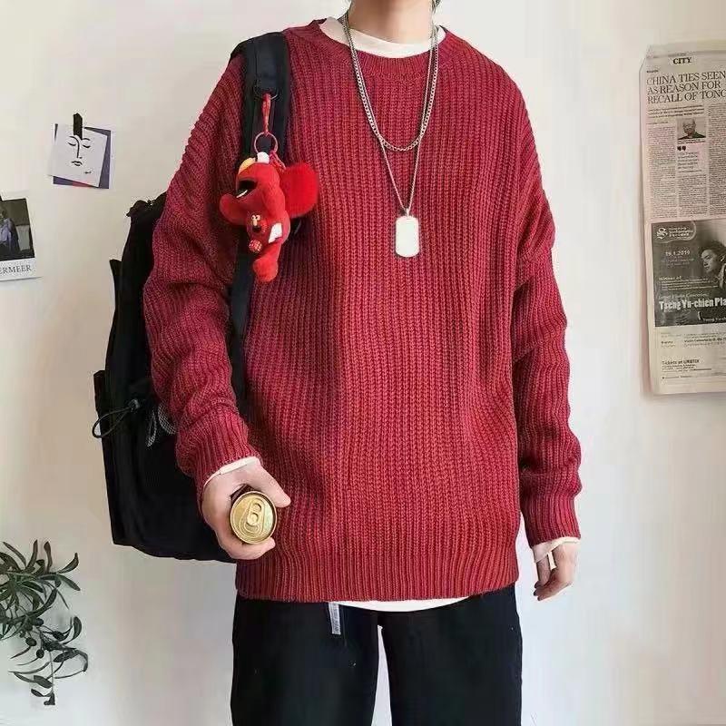 Áo Sweater namDệt Kim Dày Cổ Tròn Dáng Rộng Thời Trang Thu Đông Dành Cho Nam FARU184