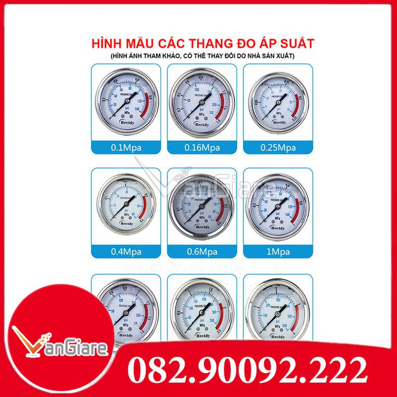 Đồng hồ đo áp suất chân sau mặt 40. 50 Breidy