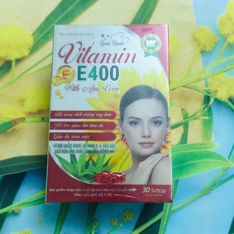 Vitamin e 400 Gold Healt hộp cao cấp 30 viên hỗ trợ làm đẹp da, giảm lão hóa hiệu quả, Quà tặng 20 11