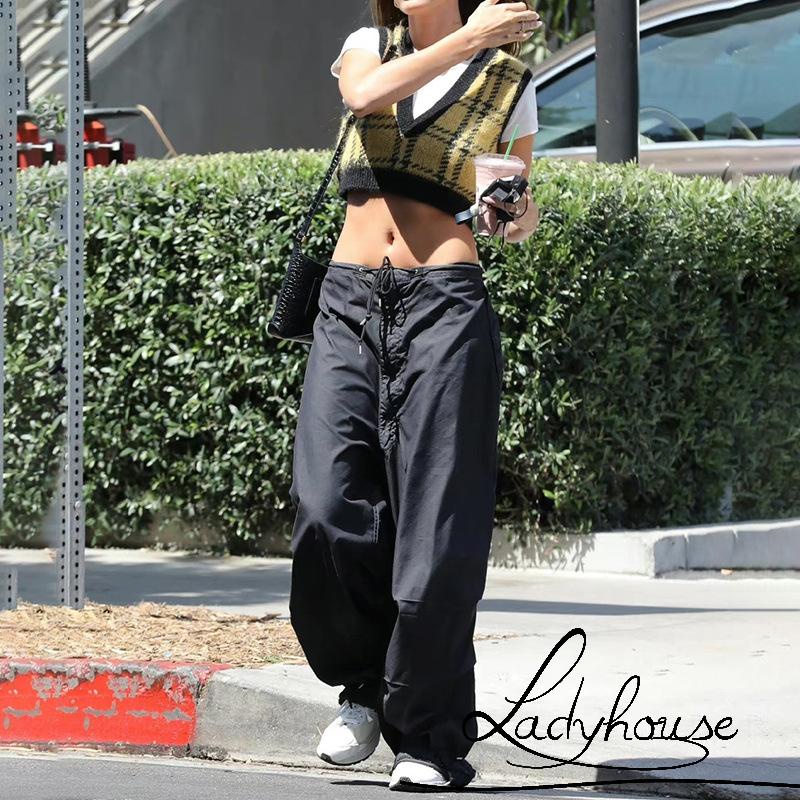 Quần Baggy Dài Rộng Màu Trơn Có Túi Dành Cho Nữ Mặc Hàng Ngày