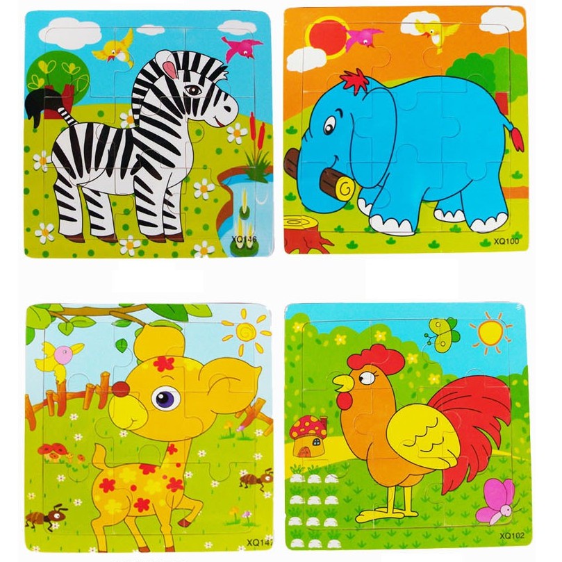 Tranh Ghép Hình Gỗ 2D 9 Mảnh Cho Bé/Puzzle 9 Mảnh 2D/Tranh Cho Bé Từ 2 Tuổi Phát Triển Tư Duy Sáng Tạo