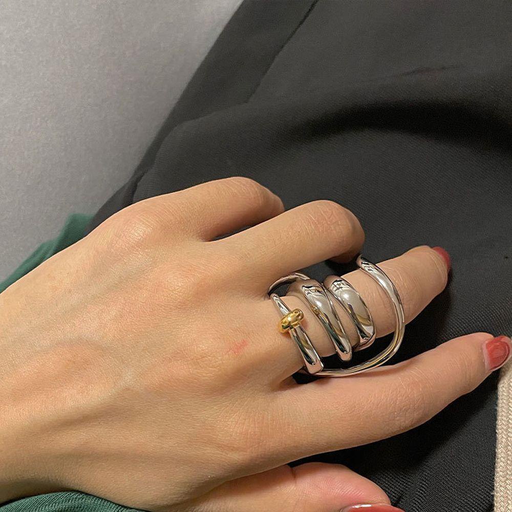 USNOW Nhẫn Thiết Kế Đơn Giản Thời Trang Theo Phong Cách Hip Hop Dành Cho Nữ