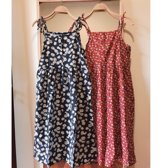 Đầm 2 Dây Nữ 🦋 Váy Hồng 2 Dây Hoa Nhí Vintage - 4BASIC | BigBuy360 - bigbuy360.vn