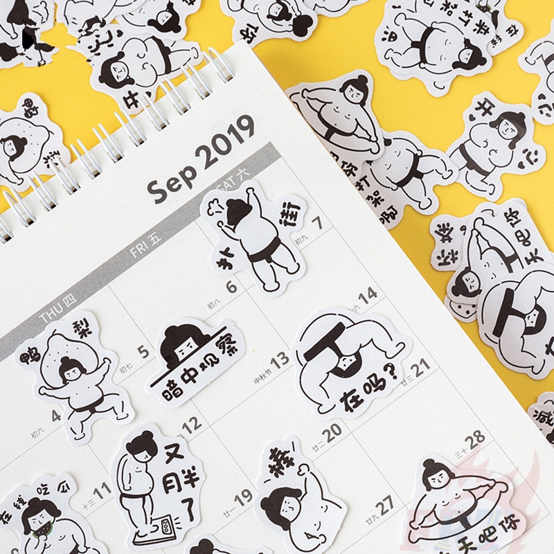 > Ready Stock < ❉ Sumo Giấy và decal dán tường ❉45Pcs/Box DIY Decals Stickers Sealing Stickers