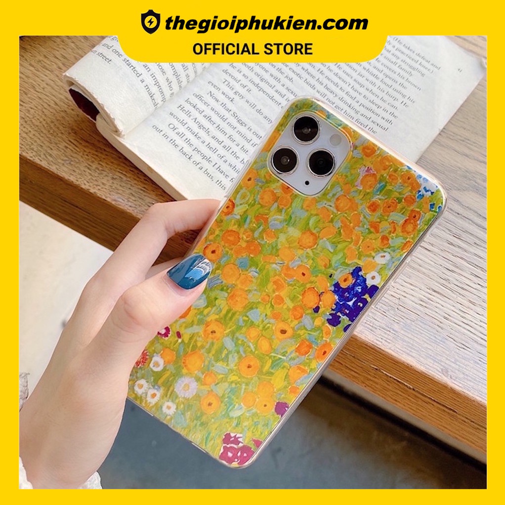 Ốp lưng iphone silicon tranh vẽ hoa dành cho ip 11pro max 12 promax xsmax xs xr x 7plus 8plus 6 7 8 13 - t112