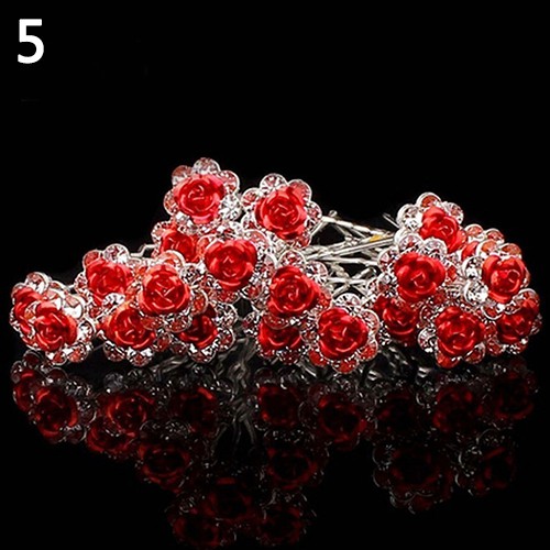 Set 5 Kẹp Tóc Hoa Hồng Đính Đá Sang Trọng