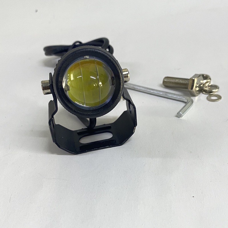 Đèn trợ sáng mini 2 nhiệt màu viền đỏ - tặng kèm công tắc