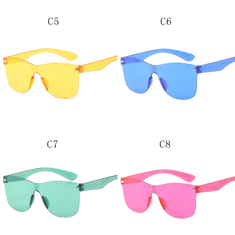 Frameless Jelly Transparent Fashion Lady Glasses Ocean Tablet Men's and Women's Sunglasses