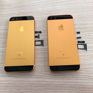 Vỏ Iphone 5 Màu Vàng Khắc Se Nút Đen Kính Đen