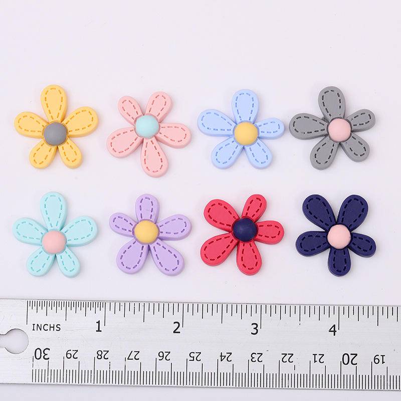 Phụ Kiện Mặt Charm Hình Hoa Năm Cánh Nhiều Màu Dùng Trang Trí Giày/Giày DIY
