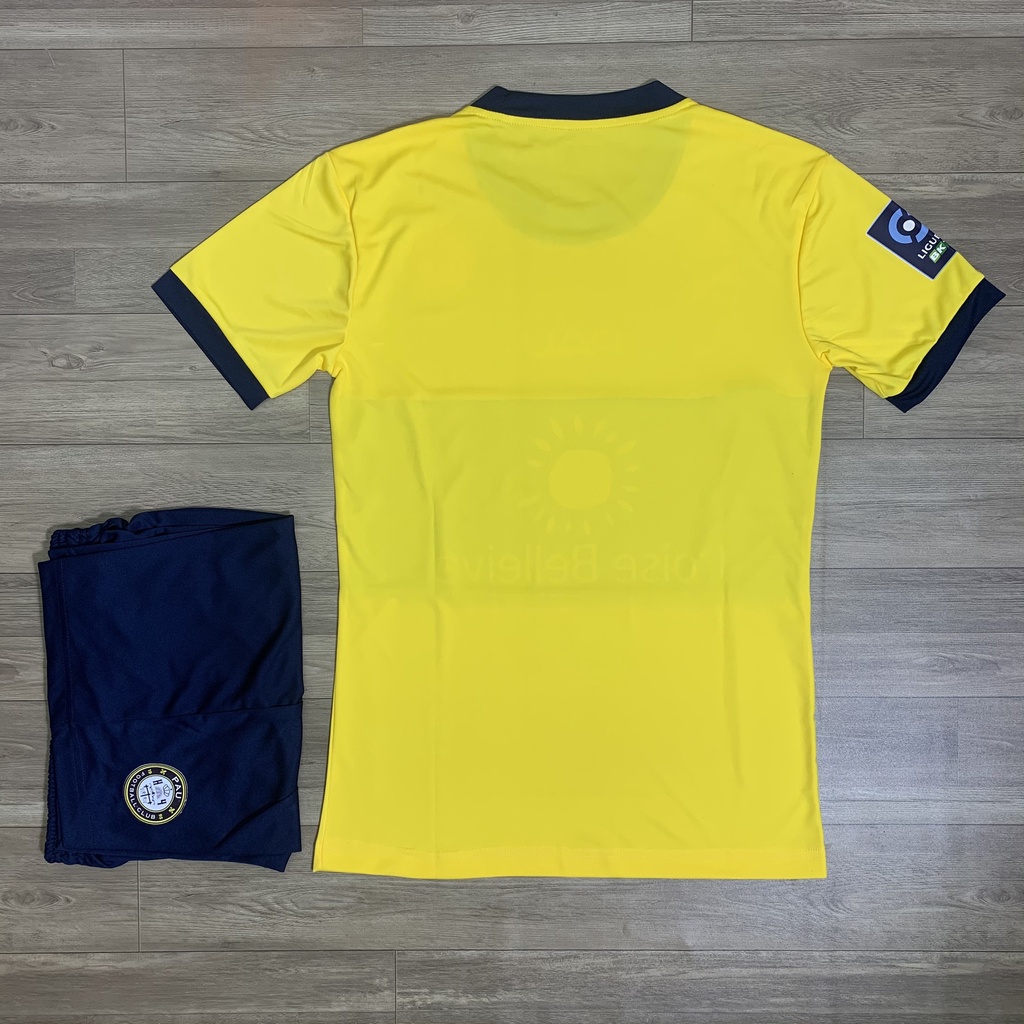 Quần Áo Bóng Đá Quang Hải-Quần Áo Bóng Đá CLB Pau FC- Vải Gai Thái Cao Cấp