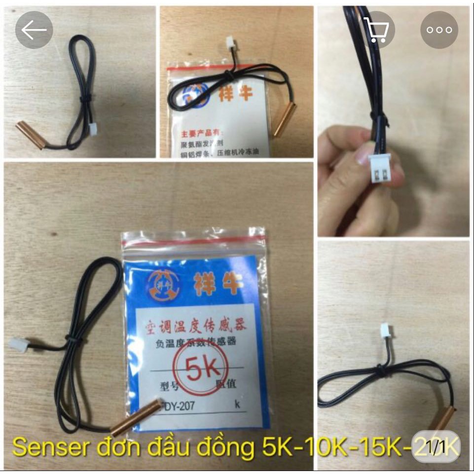 Combo 2 Senser - Sensor Mặt Lạnh Điều Hòa Đầu Đồng 5K, 10K, 15K, 20K