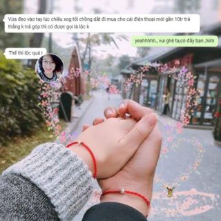 Vòng chỉ đỏ bi bạc