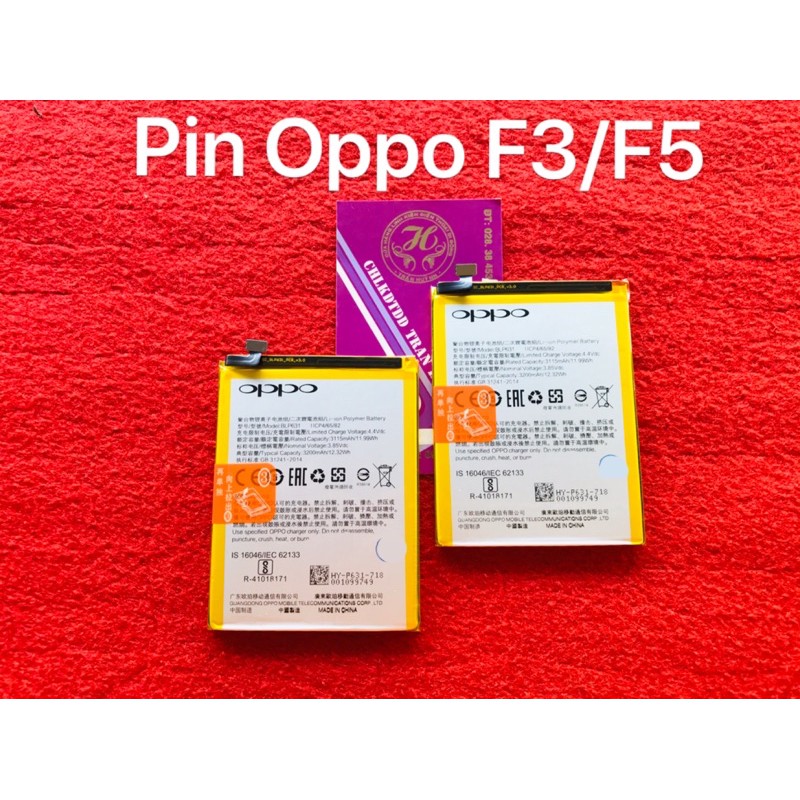 Pin oppo F3/F5(Model-BLP631)