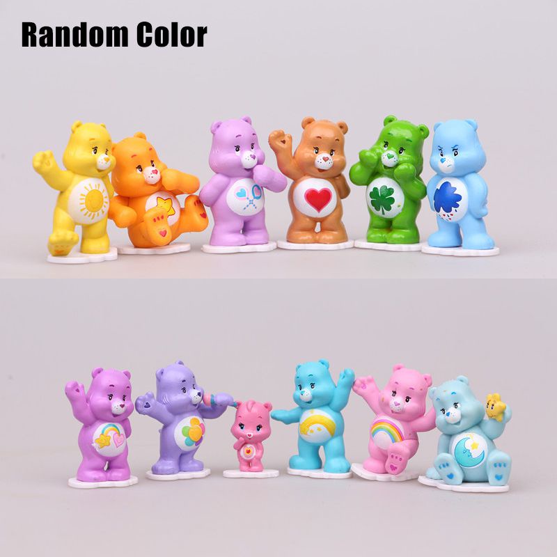 12 Mô hình gấu hoạt hình Care Bears dễ thương làm đồ chơi/ phụ kiện trang trí bánh/ quà tặng dành cho trẻ em
