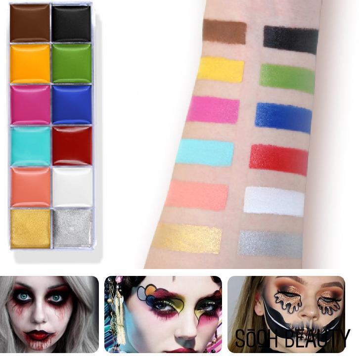 (hàng Mới Về) Bảng Màu Vẽ Cơ Thể 12 Màu Sắc Trang Điểm Dự Tiệc | BigBuy360 - bigbuy360.vn