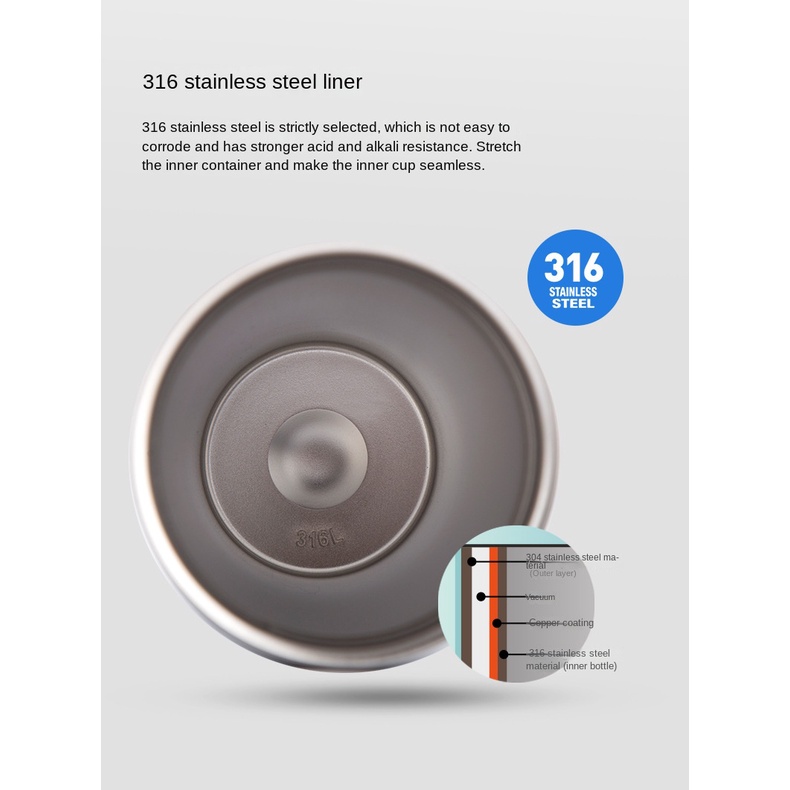 Bình Nước Giữ Nhiệt Bằng Thép Không Gỉ 316 Cao Cấp