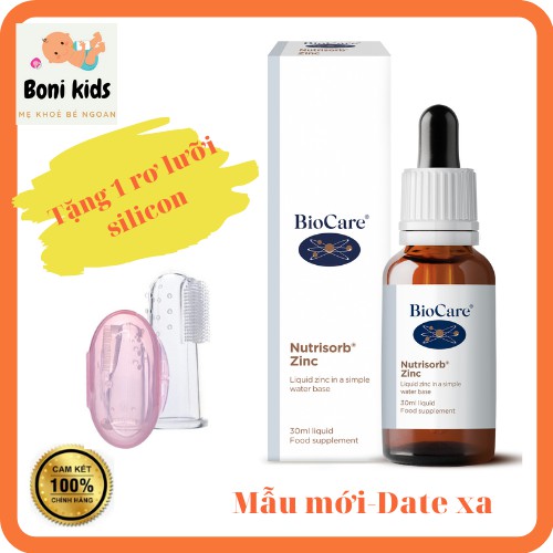 [TẶNG RƠ LƯỠI-MẪU MỚI] Kẽm Gịọt Biocare Zinc Anh 30ml, Kẽm Giọt Anh Tăng Đề Kháng Từ Sơ Sinh