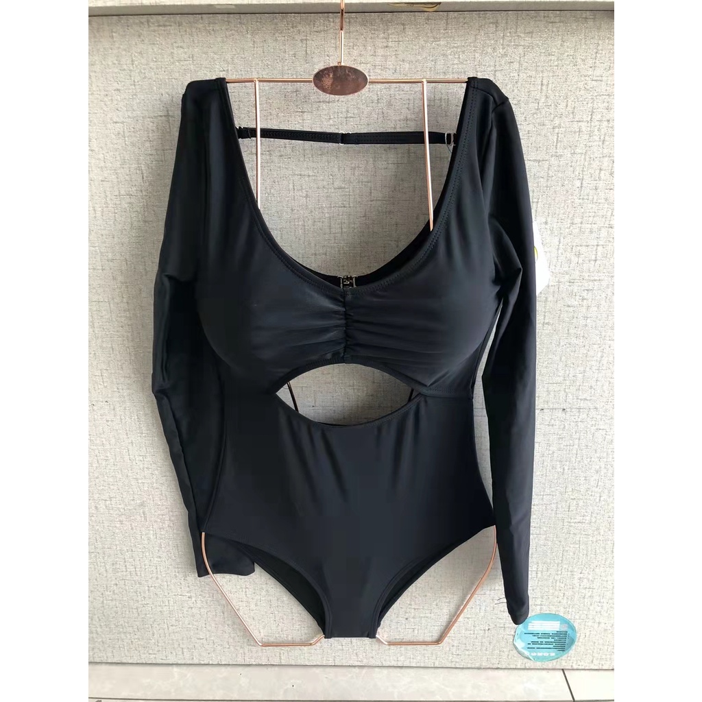 Bộ Đồ Bơi Một Mảnh Dài Tay Lưng Cao Cỡ Lớn Nâng Ngực 2022 Thời Trang Cho Nữ