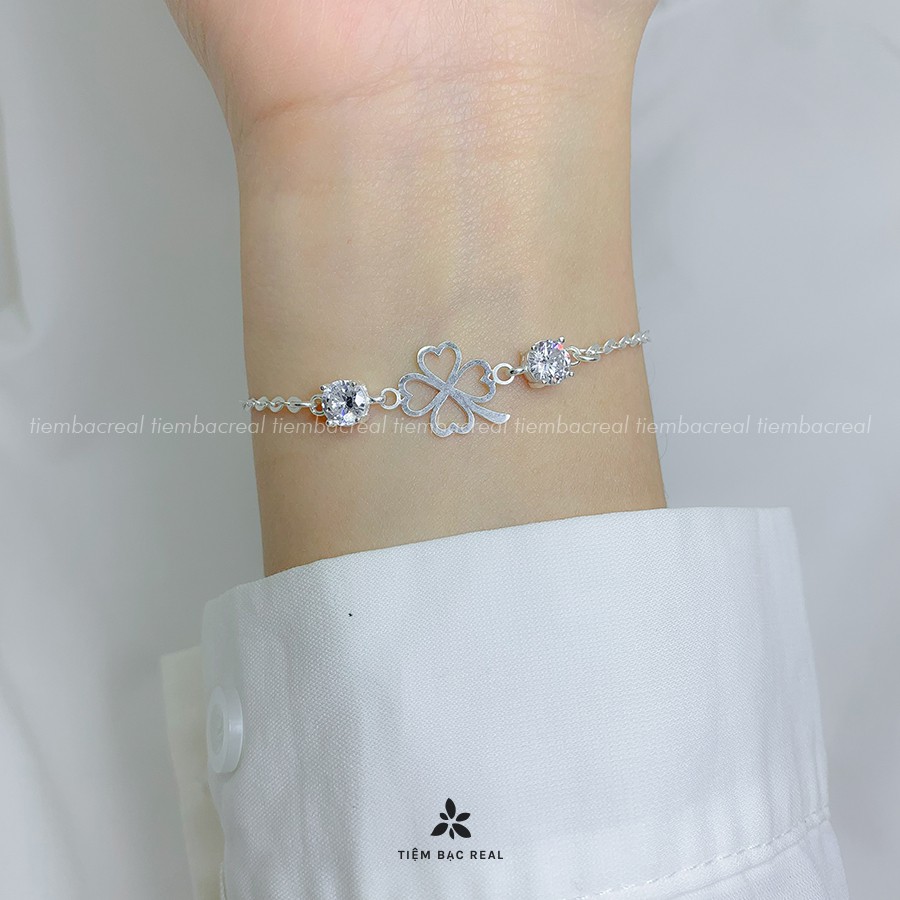 Lắc tay cỏ 4 lá thủng bạc ta không han gỉ, lắc tay cỏ 4 lá cầu may mắn bình an | BigBuy360 - bigbuy360.vn