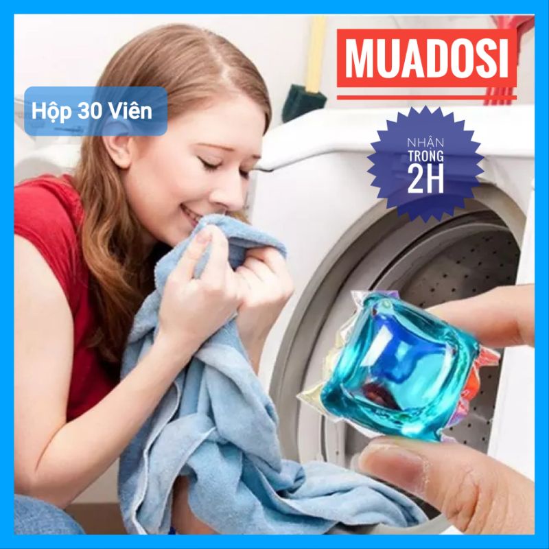 Hộp 30 Viên Giặt Xả Thơm Quần Áo Nhiều Mùi