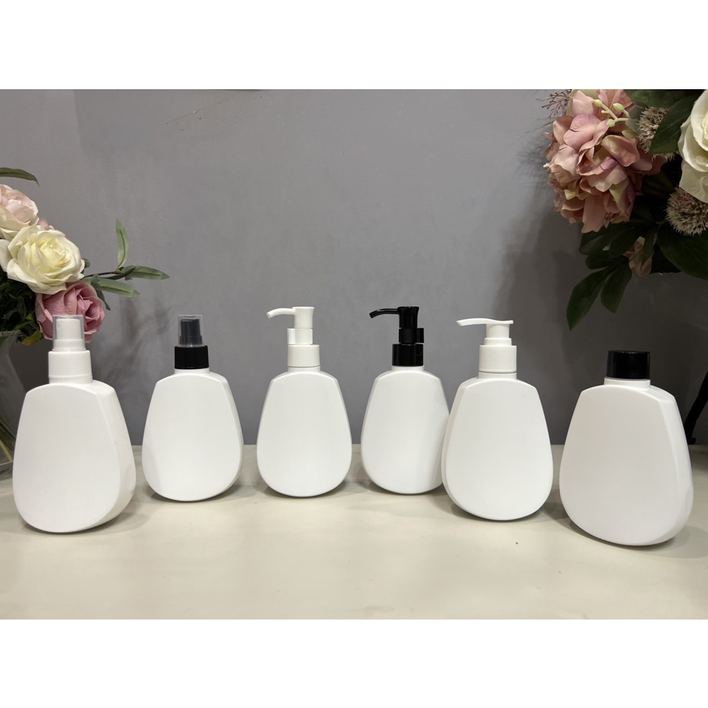 Chai Nhựa HDPE 200ml Trắng Sứ Chiết Mỹ Phẩm, Dung Dịch Dạng Lỏng, Dạng Đặc, Sữa Tắm, Dầu Gội
