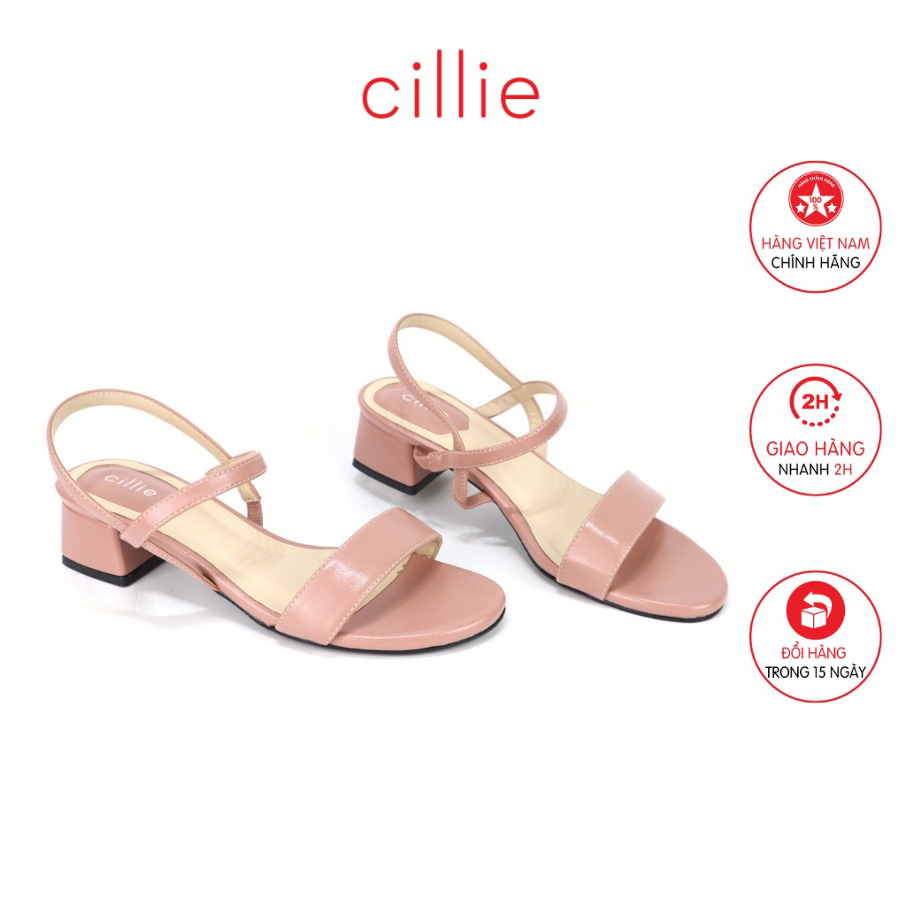 Giày sandal nữ quai ngang basic phối màu pastel nhẹ nhàng hottrend gót vuông cao 3cm đi làm đi học Cillie 1011