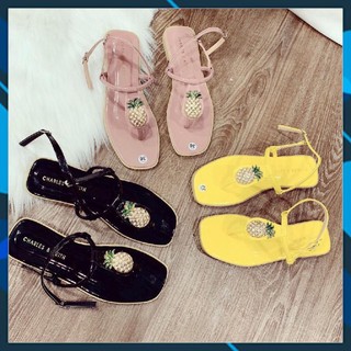 |  New | Real SANDAL Nữ Xỏ Ngón R013- TRÁI DỨA SIÊU XINH Đẹp Xịn . 2020 new .. .. . . . : You ; : P