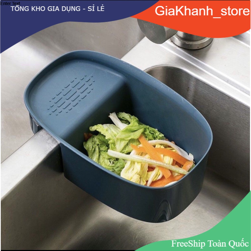 Rổ Lọc Rác, Giỏ Khay Lọc Đựng Rác Đồ Ăn Thừa Treo Bồn Rửa Bát Bằng Nhựa Gấp Gọn, Chính Hãng Việt Nhật
