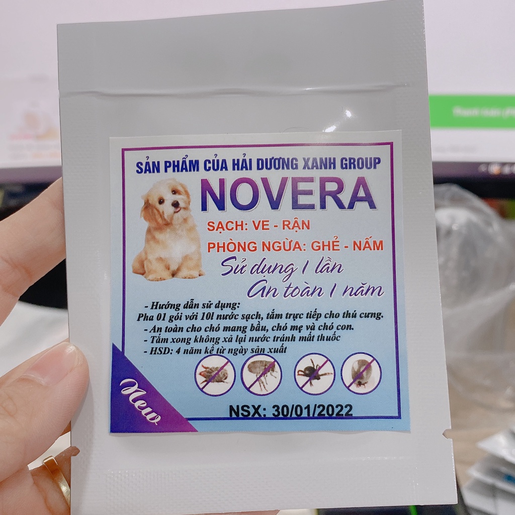 tắm tri. nấm NOVERA an toàn hiệu quả cho chó mèo bầu chó mèo con