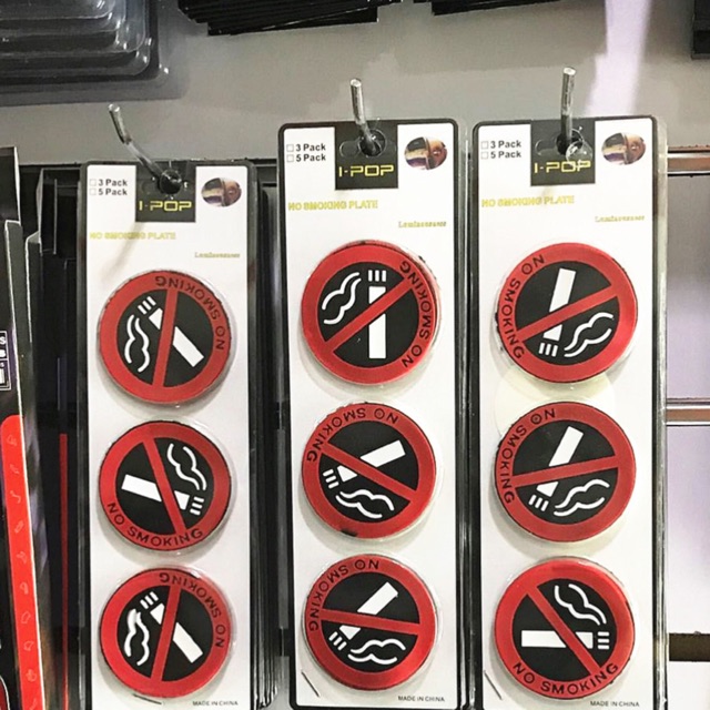 Tem dán No Smoking trong xe ô tô - bộ 5 cái
