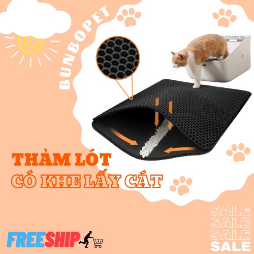 Thảm lót chống văng cát cho mèo - Có khe lấy cát