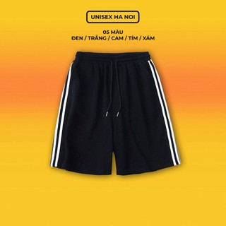 Quần short 3 line - quần đùi nam 3 sọc oversize - 5 màu đen / trắng / cam / tím / xám