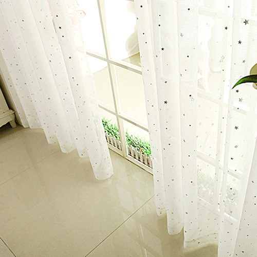 RÈM VOAN TRẮNG HỌA TIẾT NGÔI SAO (1.5mx2.7m, 2mx2.7m, 3x2.7m)