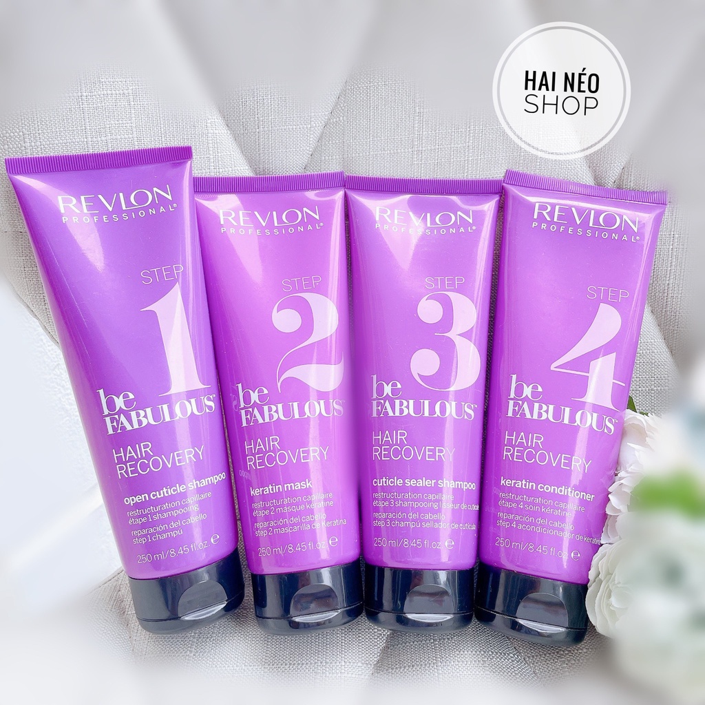 [ĐỌC KỸ MÔ TẢ] Bộ phục hồi tóc 4 bước chuyên biệt cho salon cao cấp Revlon Be Fabulous Hair Recovery (Tây Ban Nha)
