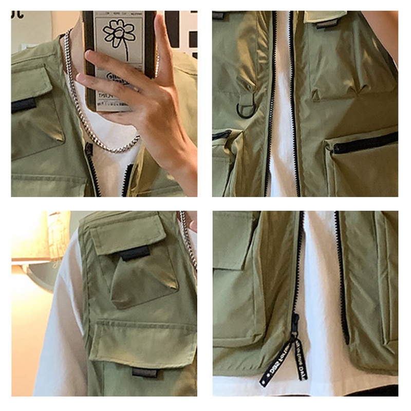 Áo khoác vest AOKANG không tay nhiều túi kiểu dáng mới phong cách Hàn Quốc