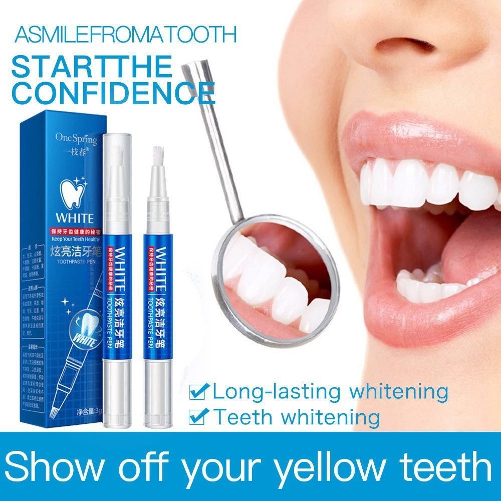 Set 2 Bút Gel Trắng Vệ Sinh Răng Miệng Loại Bỏ Vết Bẩn Tức Thì EUTUS