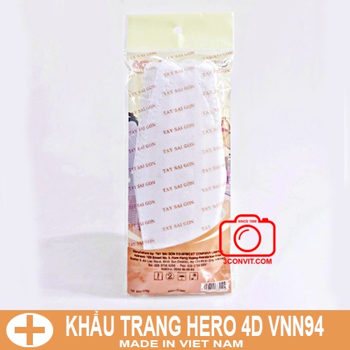Túi 5 chiếc khẩu trang 4D Hero Tây Sài Gòn Cao Cấp Tiêu Chuẩn VNN94