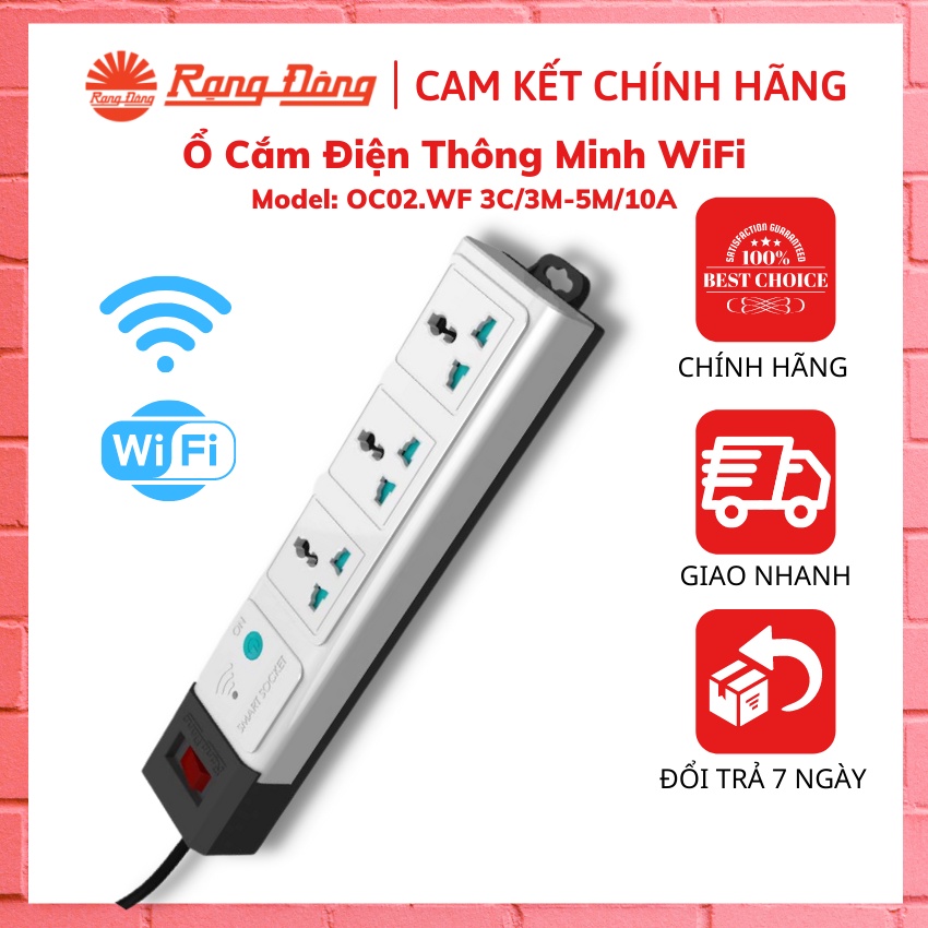 Ổ cắm điện sạc nhanh đa năng Rạng Đông Remax 3 ổ Đa Năng + 2 ổ USB sạc nhanh