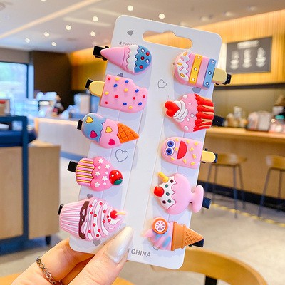 Set 10 kẹp tóc đầy màu sắc đáng yêu cho bé gái