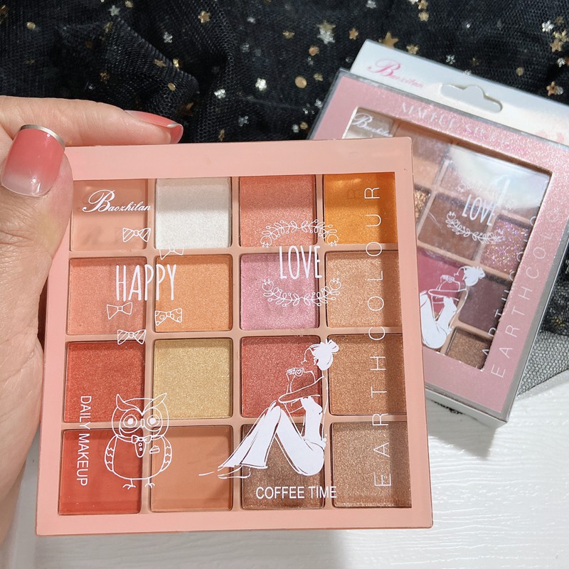 (Hàng Mới Về) Bảng Phấn Mắt 16 Màu Và má hồng lâu trôi chống nước Lì phấn nhũ trang điểm mắt mĩ phẩm nội địa trung | BigBuy360 - bigbuy360.vn