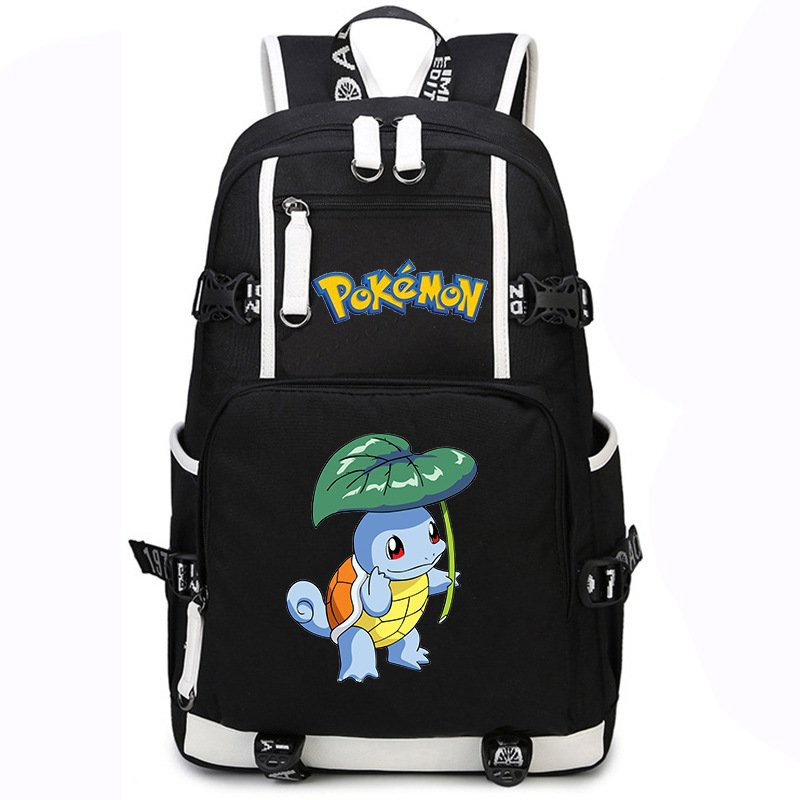 Balo 2 Vạch Kẻ Trắng in hình POKEMO N anime chibi cặp sách đi học thời trang
