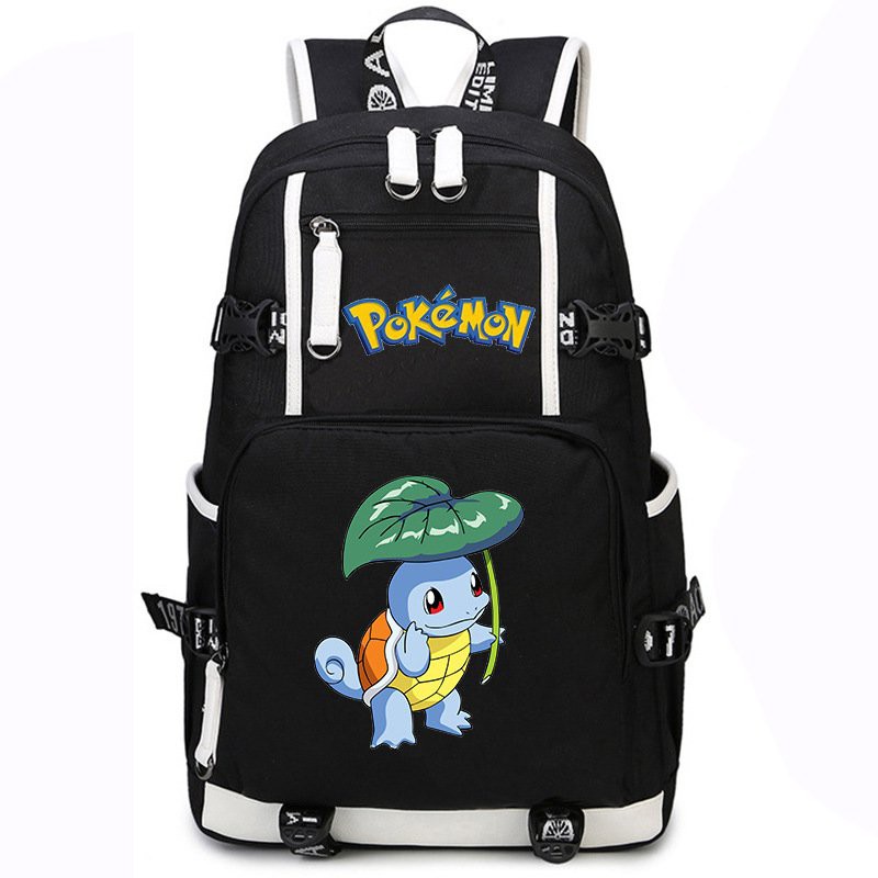 Balo 2 Vạch Kẻ Trắng in hình POKEMO N anime chibi cặp sách đi học thời trang