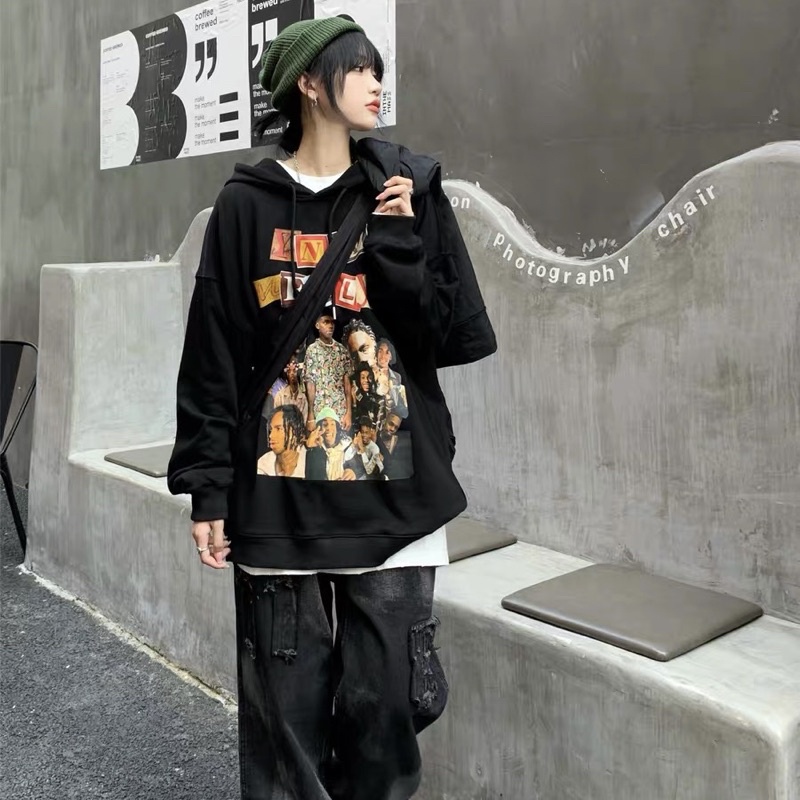 Áo hoodie hình ban nhạc form oversize chất liệu nỉ bông ấm áp | BigBuy360 - bigbuy360.vn