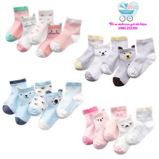 SET 5 ĐÔI TẤT LEN CỔ CAO CHO BÉ
