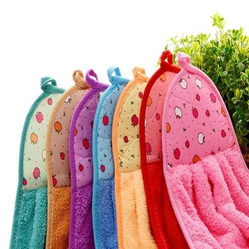 Set 6 Khăn Lau Tay Có Móc Treo Dùng Cho Nhà Bếp Đa Năng Tiện Dụng Chất Liệu Cao Cấp Thấm Hút Tốt