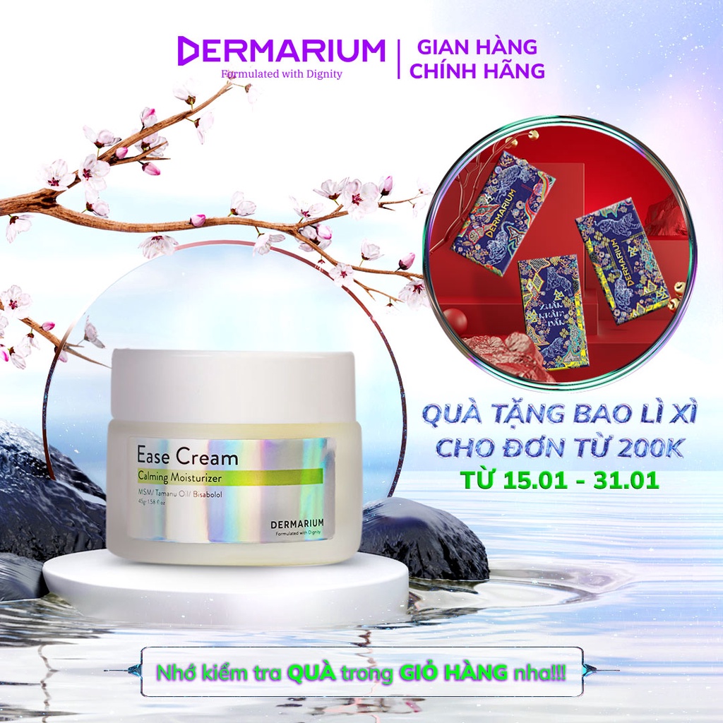 [Ease Cream] Gel Dưỡng Ẩm Dermarium Dịu Da, Giảm Viêm Ease Cream 45g