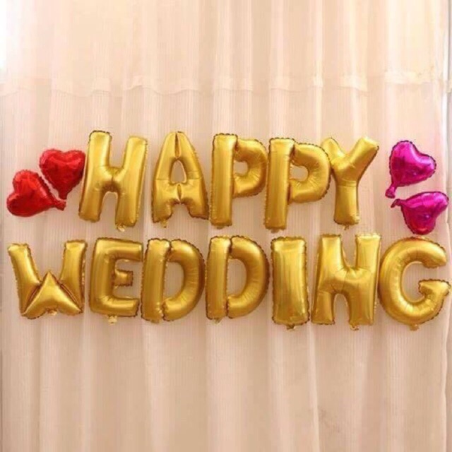 Set chữ HAPPY WEDDING
