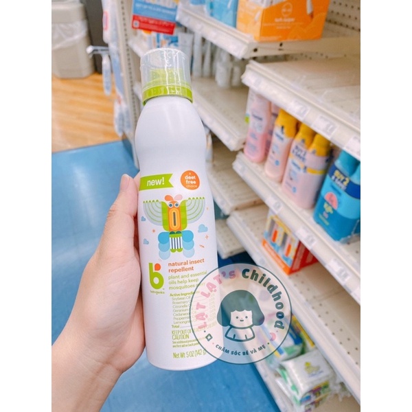 Xịt chống muỗi cho bé từ 6 tháng Babyganics 142g